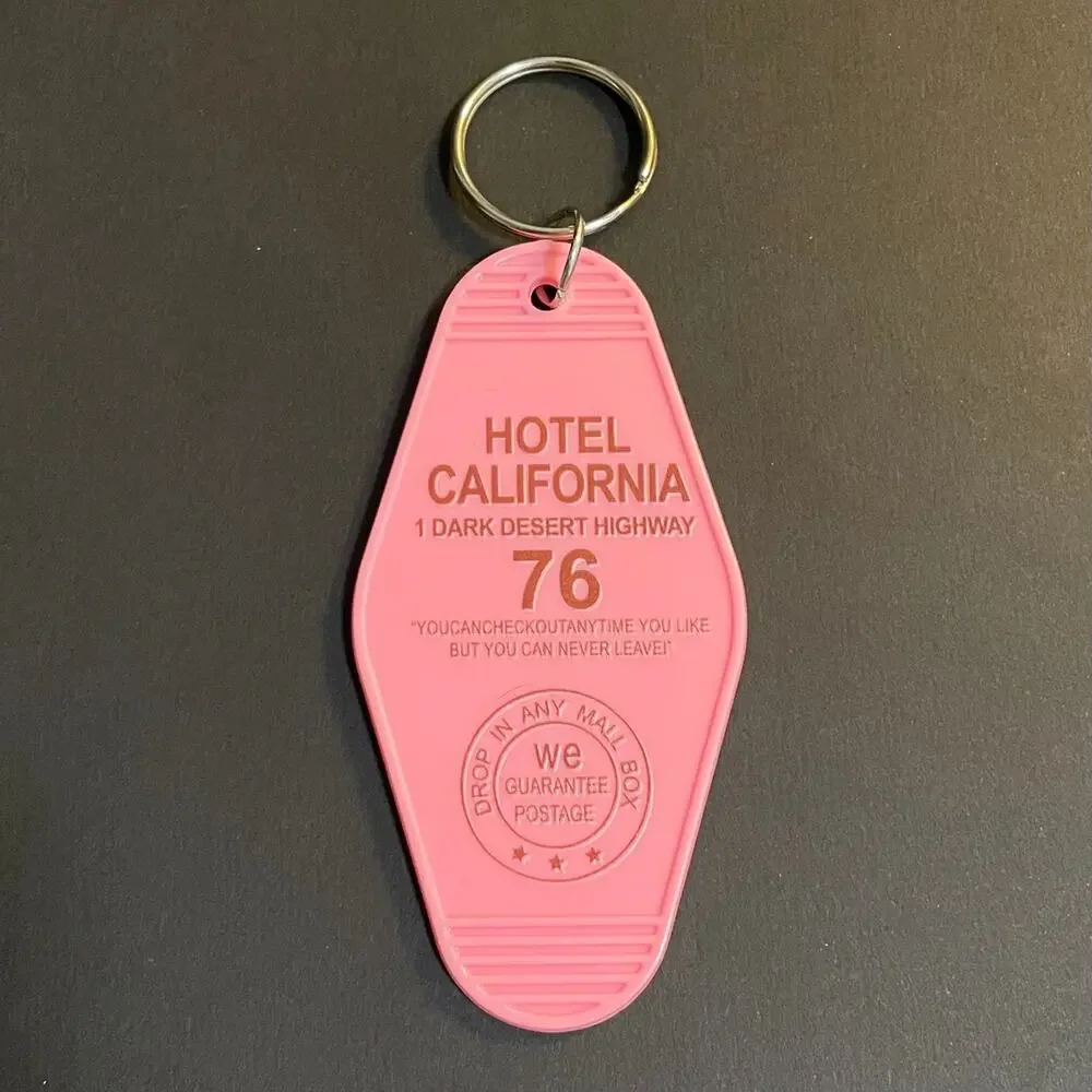Eagles Hotel California Keychain ~ Pink